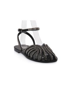 S PIERO BLACK FLAT SANDAL