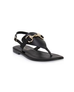 S PIERO BLACK FLAT SANDAL